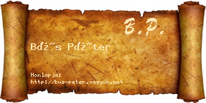 Bús Péter névjegykártya